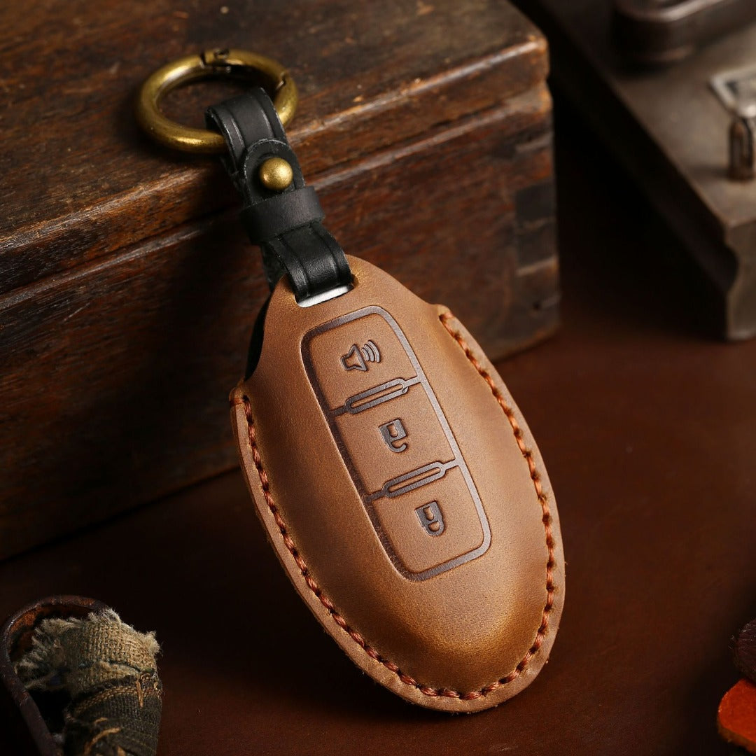 Nissan X-Trail Qashqai Tiida Teana Sylphy Housse de clé de voiture en cuir 2,3,4 boutons