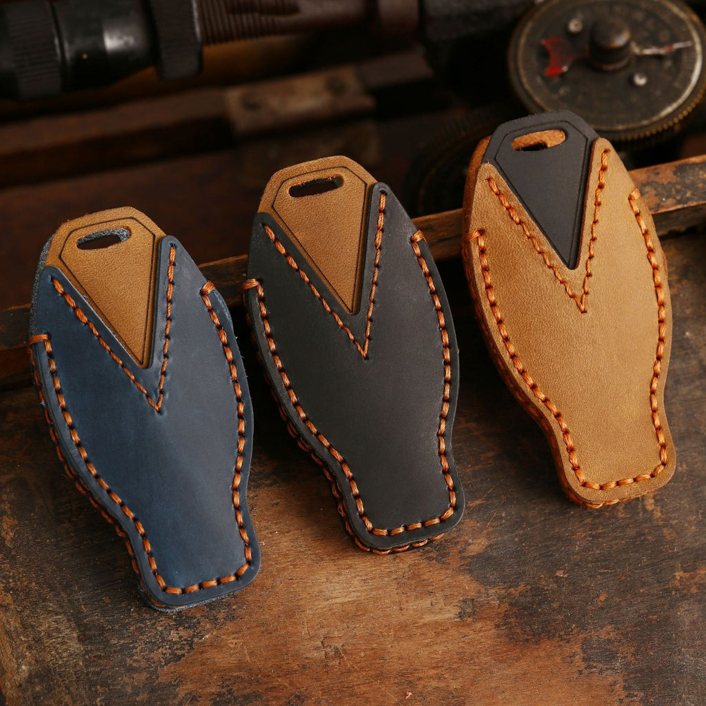 Étui de clé de voiture en cuir Mercedes-Benz à 2 ou 3 boutons