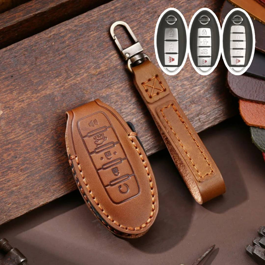 Nissan Autoschlüsselhülle aus Leder für 3, 4 und 5 Tasten