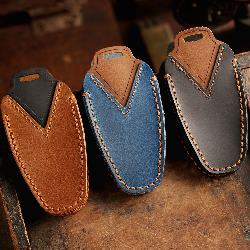 Étui de clé de voiture en cuir pour Volkswagen Touareg, 3 boutons