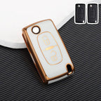Citroen Peugeot Car Key Case Golden Edge
