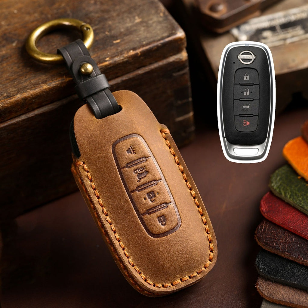 Nissan Teana Autoschlüsselhülle aus Leder für 2, 3, 4 und 5 Tasten