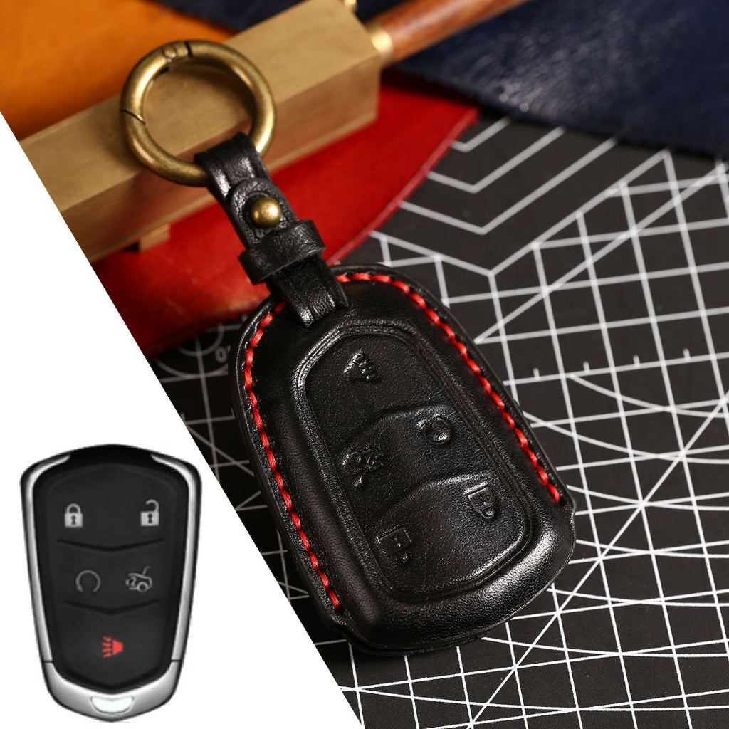 Cadillac Leather Key Cover - Premium Protector for All Models