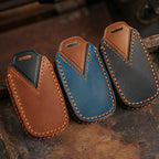 Étui en cuir pour clé de voiture Toyota Yaris 2 ou 3 boutons