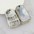 Isuzu Autoschlüsseletui, goldfarben mit Jade-Einlage