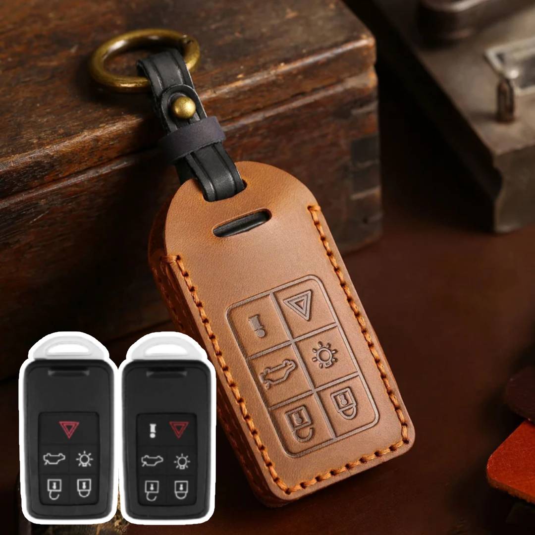 Volvo XC60 Leather Car Key Cover 5,6 Button