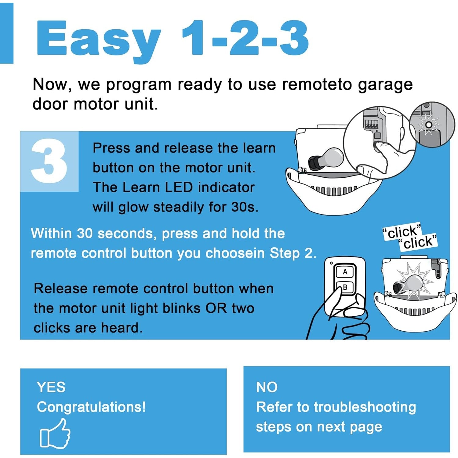 Carsine Garage Door Opener Remote, for Lift Master Chamberlain Craftsman Garage Door Opener Remote 893LM 893Max 891LM 971LM 973LM 371LM 373LM, Red Orange Green Yellow Purple Learn Button Garage Door Remote 1 PCS
