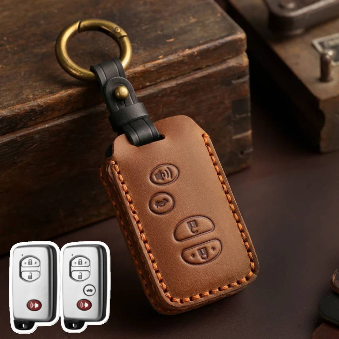 Toyota Camry Highlander Crown Leather Car Key Cover 3,4 Button