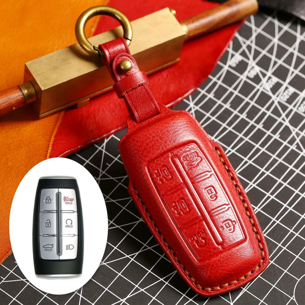 Luxury Genesis Key Fob Case - Handmade Leather Protector