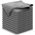 Carsine Microfiber Cleaning Cloth - 12 Packs 12.6"x12.6" - High Performance - 1200 Washes, Ultra Absorbent Towels Weave Grime & Liquid for Streak-Free Mirror Shine - Car Washing Cloth Grey