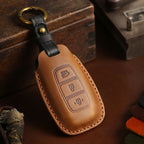 Étui de clé de voiture en cuir pour Hyundai IX25 Festa IX35 (3 boutons)