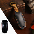 Carsine Tesla Leather Car Key Cover Black / Model 3/Y/S