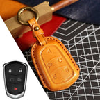 Carsine Cadillac Leather Key Cover - Premium Protector for All Models Brown / B