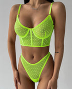 Sexy Dessous-Set mit Polka-Dot-Tanga, 2-teilig