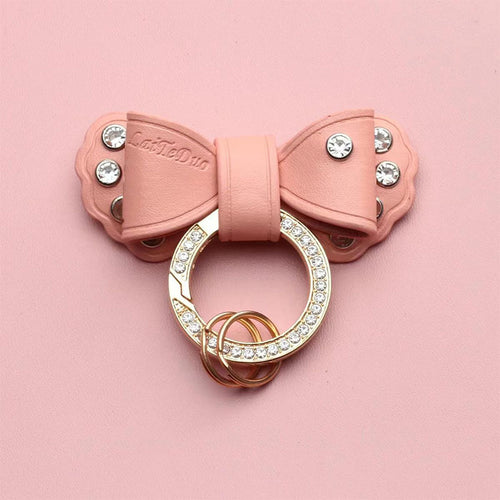 Carsine Bow Gold Keychain Pink