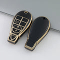 Carsine Jeep Dodge Ram Chrysler Car Key Case Golden Edge Black / Key case