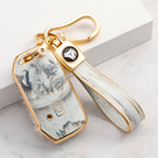 Carsine Kia Car Key Case Gold Inlaid With Jade Grey / Key case + strap