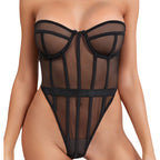 Durchsichtiger Tube-Top-Bodysuit, sexy Dessous