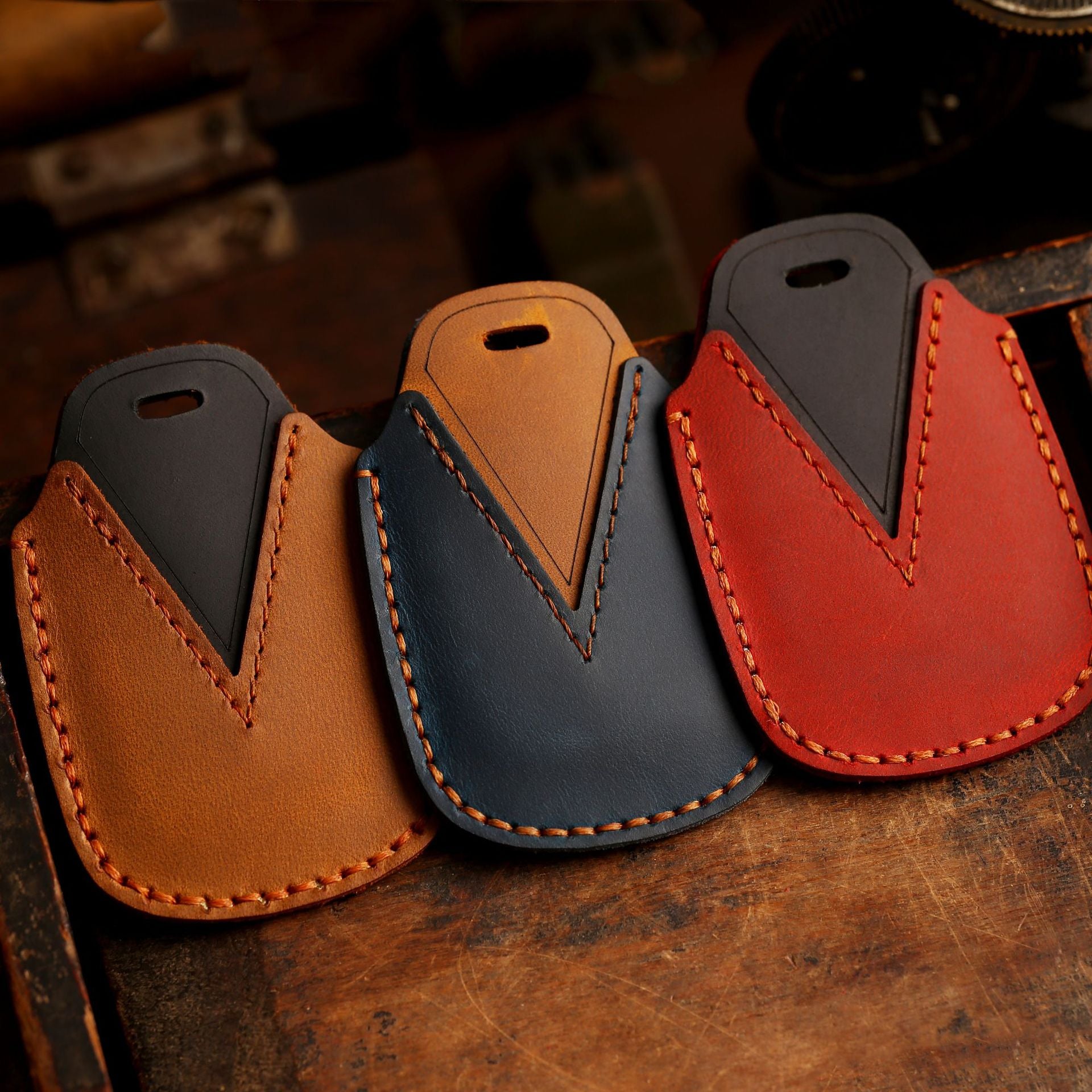 Chevrolet Traverse, Malibu, Cruze, Trax Autoschlüsselhülle aus Leder für 2, 3, 4 und 5 Tasten