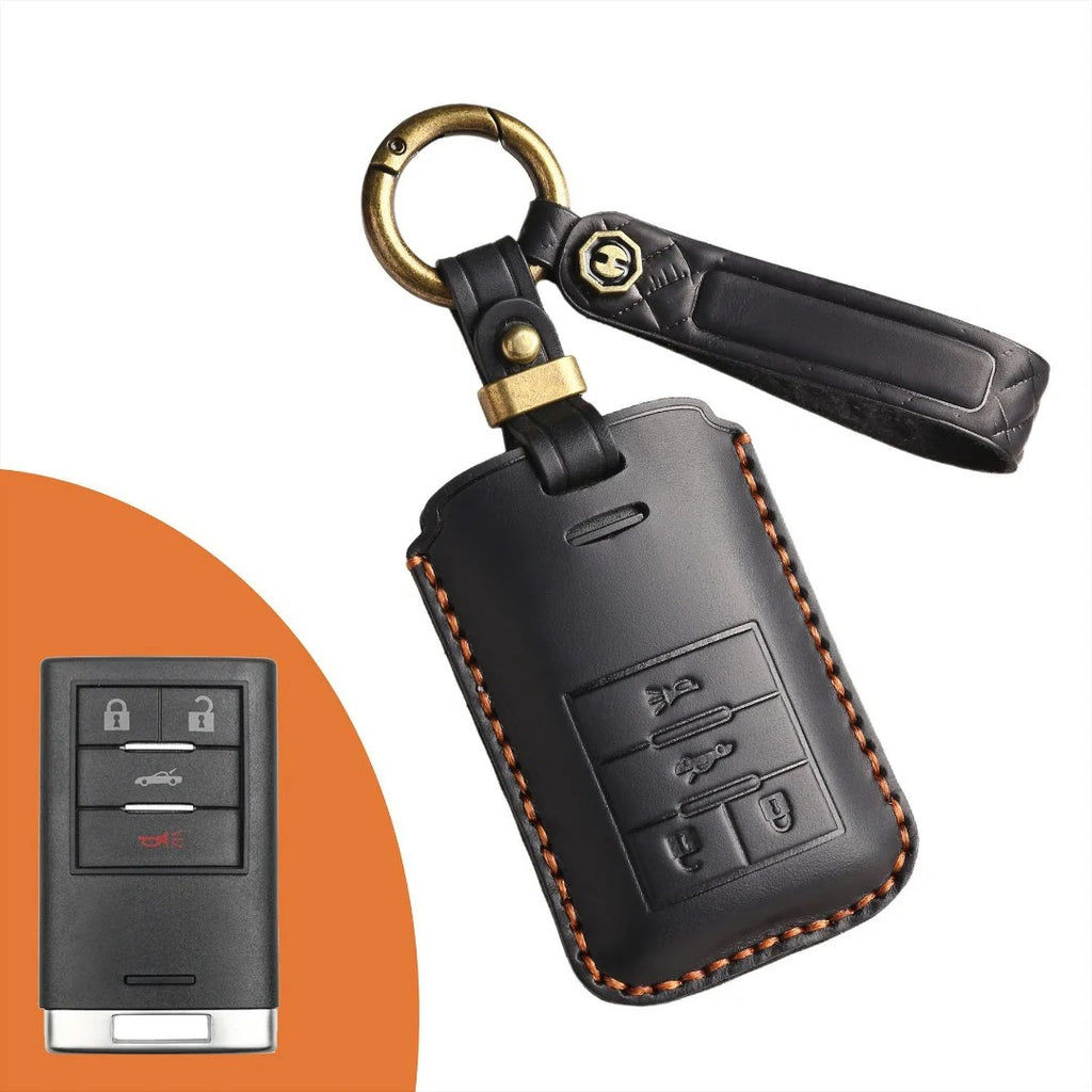Cadillac Leather Key Cover - Premium Protector for All Models