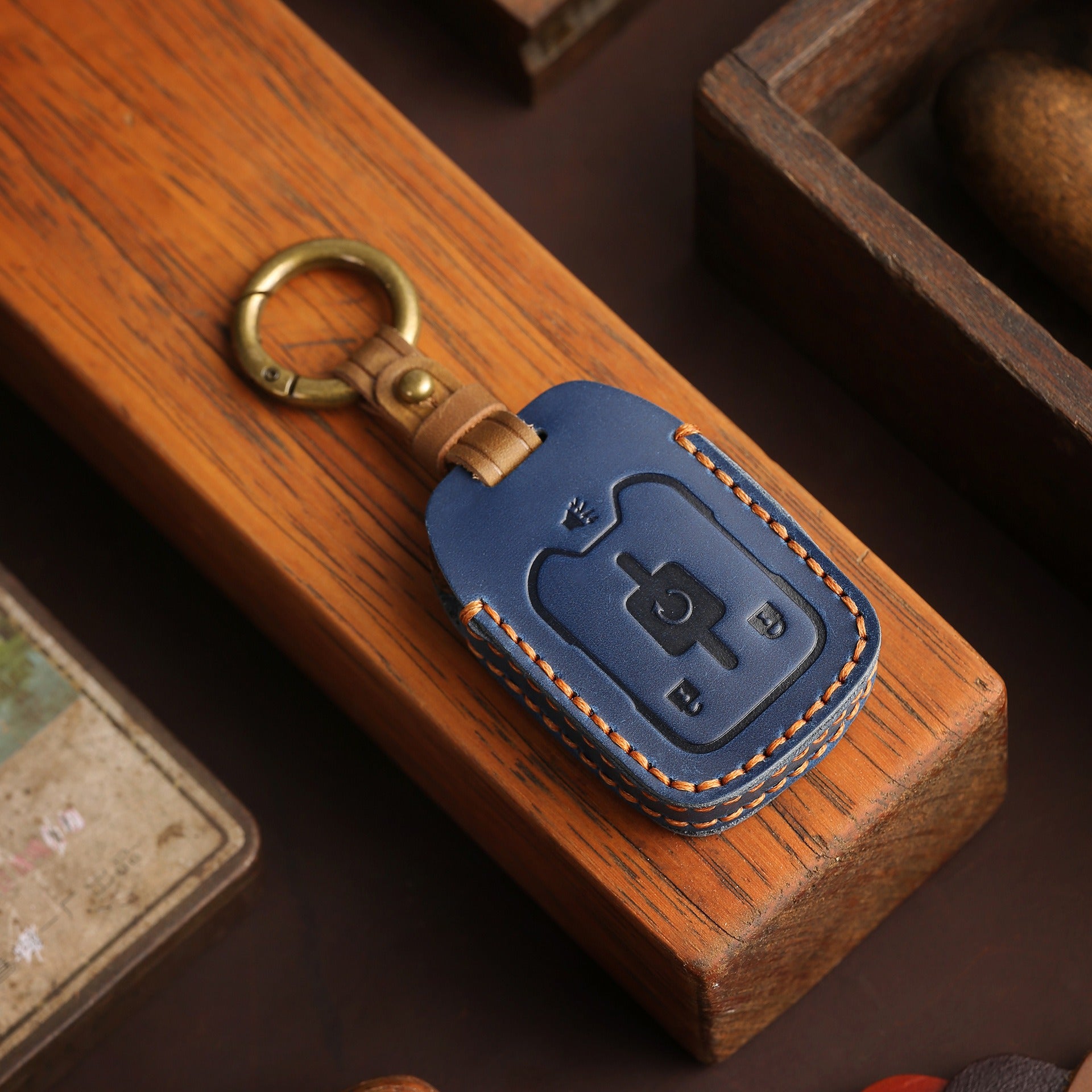 GMC Chevrolet Leder-Autoschlüsselhülle mit 4, 5 oder 6 Tasten