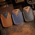 Étui de clé de voiture en cuir pour GMC Chevrolet (4, 5 ou 6 boutons)