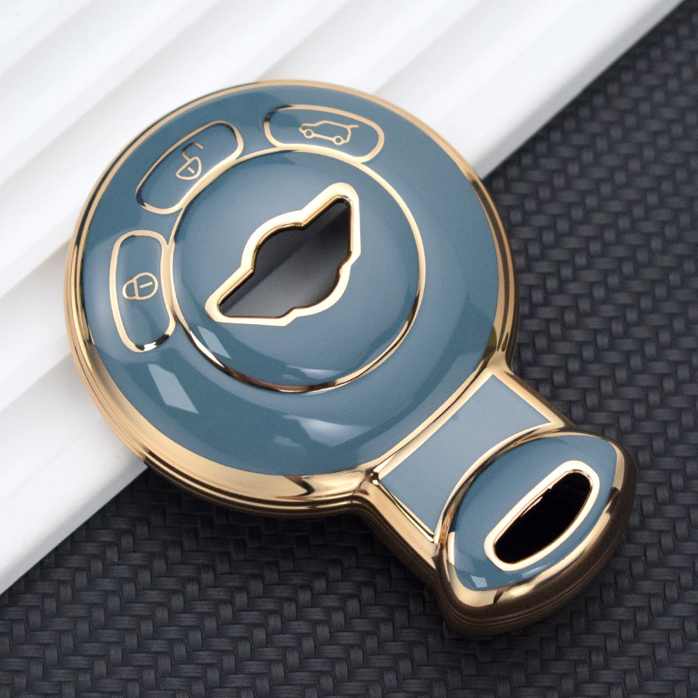 Étui à clés de voiture BMW Mini Cooper Clubman Countryman Paceman Roadster, bord doré