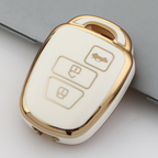 Carsine Toyota Car Key Case Golden Edge White / Key case