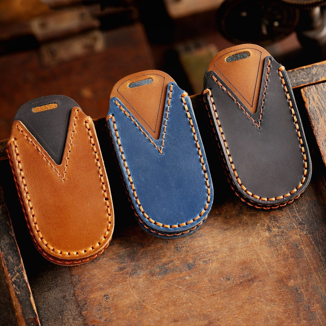 Jeep Cherokee Grand Commander Compass Leder-Autoschlüsselhülle mit 5 Tasten