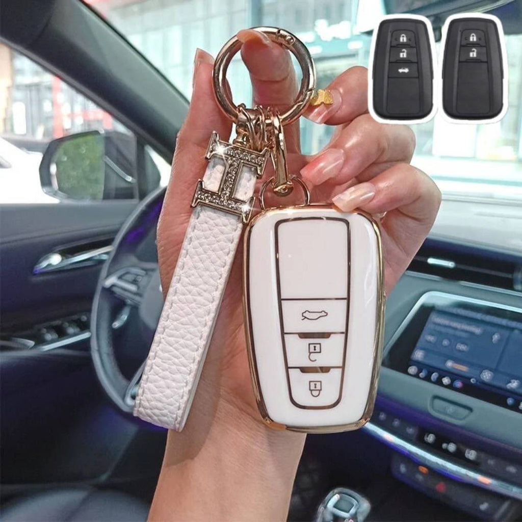 Toyota Car Key Case Golden Edge