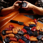 Land Rover/Jaguar Leder-Schlüsselhülle | Handgefertigtes Vollnarbenleder | Passgenau für Modelle von 2010-2025