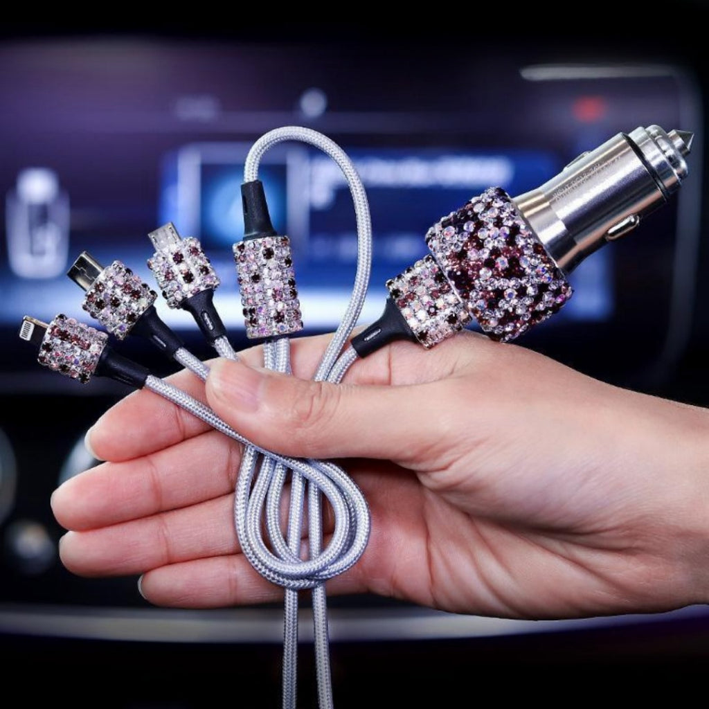Ensemble de recharge pour voiture avec strass