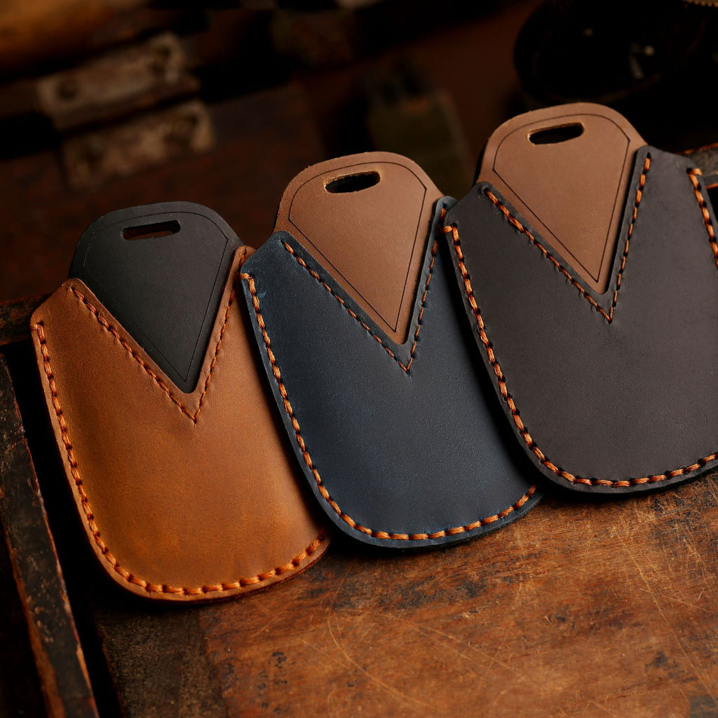 Carsine Toyota Leather Car Key Cover Black / Type A