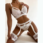 Carsine White sexy women's underwear garter straps G string Thong White / S