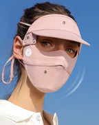 Carsine Summer ice silk sunscreen mask women's UV protection UPF 50+ Pink