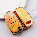 Carsine Audi Car Key Case Gold Inlaid With Jade orange